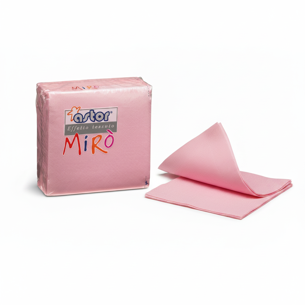 Pz 200 tovaglioli 38 x 38 MIRO' rosa per feste, catering, eventi e cene