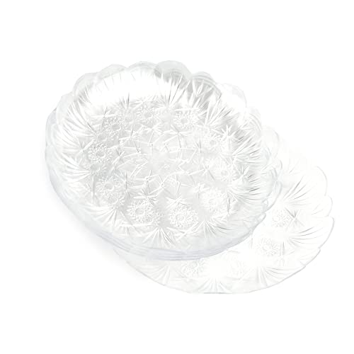 Pz 30 piattini stella trasparenti riutilizzabili diametro 18 cm per aperitivi, feste e dolci