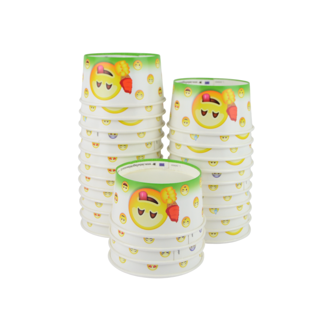 PZ 200 Coppette SMILE in carta 160 cc per gelato compostabili e biodegradibili