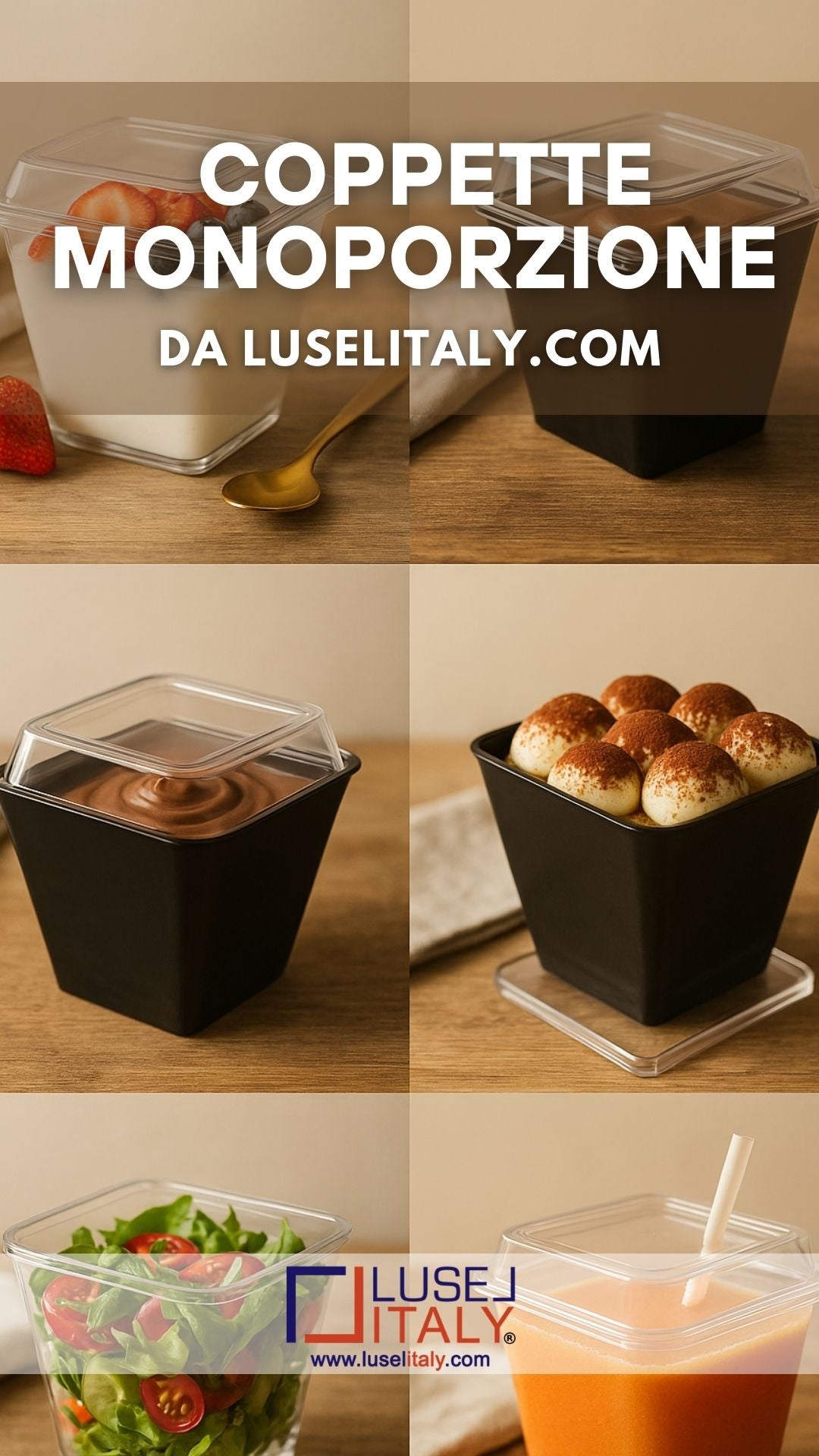 50 piezas de vasos individuales negros con base cuadrada para postres, dulces, mousse con base transparente