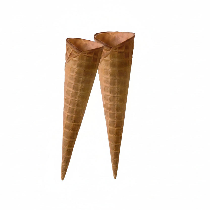 250 uds. Cono de helado de tamaño pequeño en oblea enrollada sin gluten para heladerías.