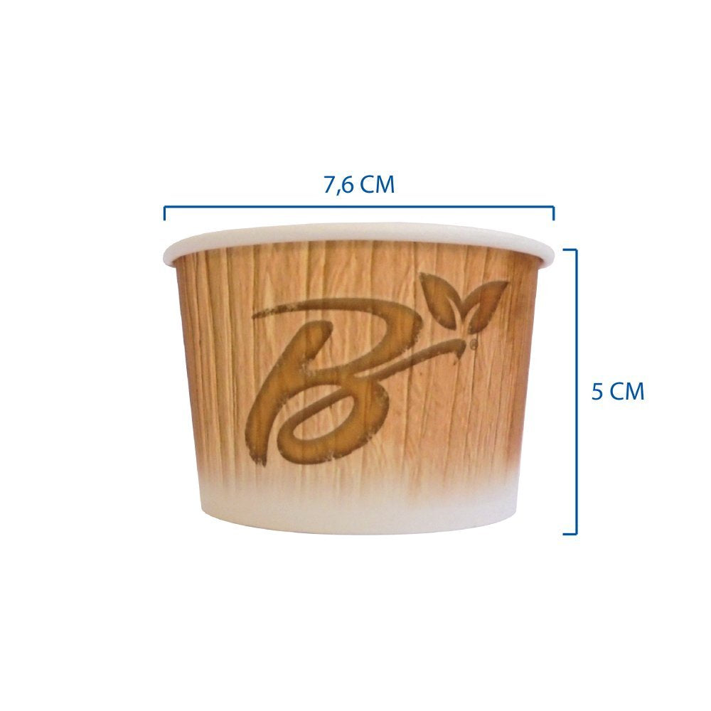 Paquet de 84 pots à glace en papier compostables et biodégradables de 120 cc