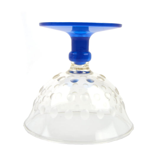 Pz 2 bicchiere elegante in plastica rigida azzurra da 400 cc, perfetto per servire gelati, yogurt