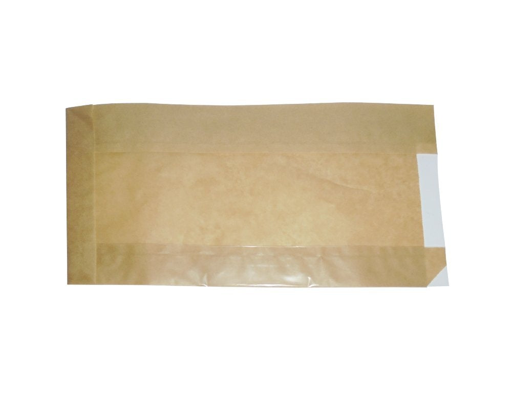 100 pièces sacs avec fenêtre en papier sulfurisé marron neutre pour pâtisseries, bars, restauration rapide