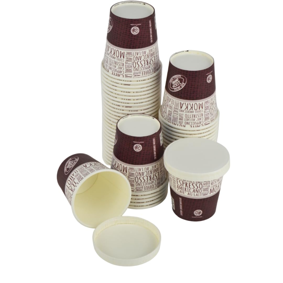 100 gobelets à café en papier à motifs en jute de 75 ml (3 oz) idéaux pour le café