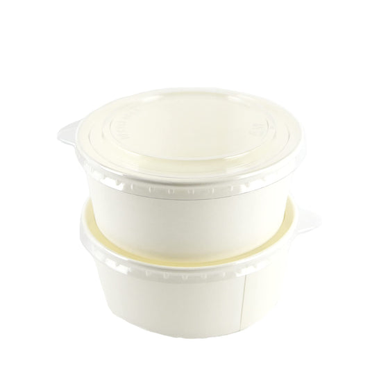 Pz 50 Insalatiera in carta per asporto di alimenti come insalate miste, verdure, riso pollo e pasta