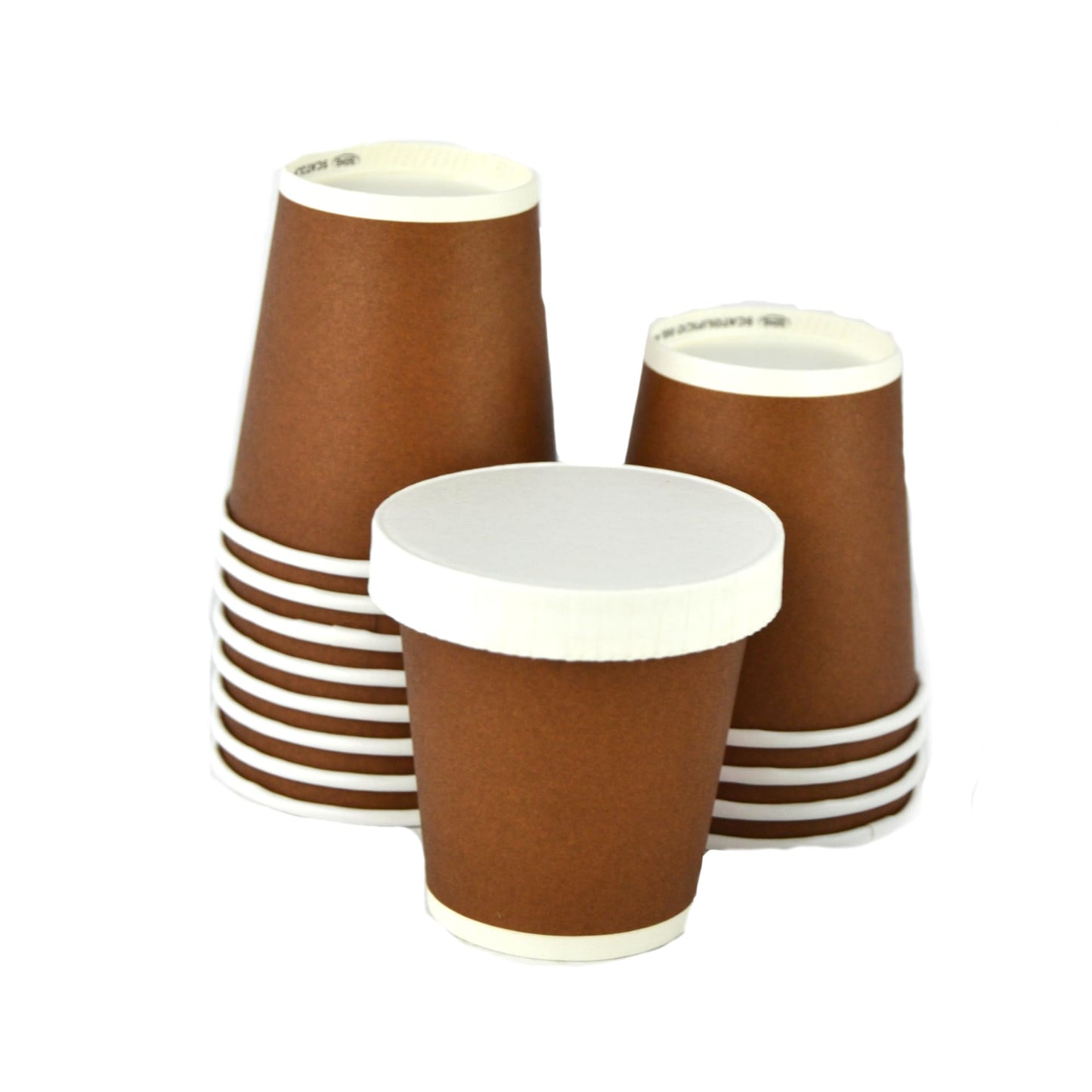 100 vasos de papel marrón para café de 3 oz, ideales para café.