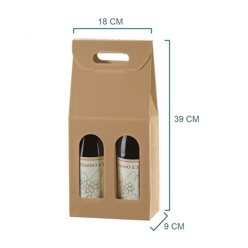 Scatola porta bottiglia (2 bottiglie) borsa in cartone ondulato box for bottles