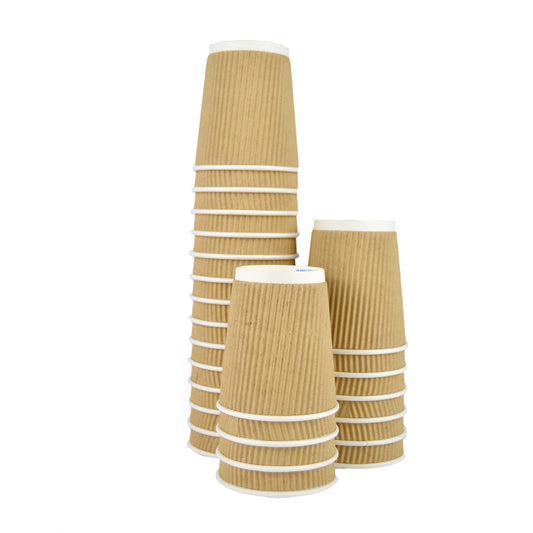 Pz 100 bicchiere 8 oz in carta avana zigrinati 250 ml per cappuccino, cioccolata calda