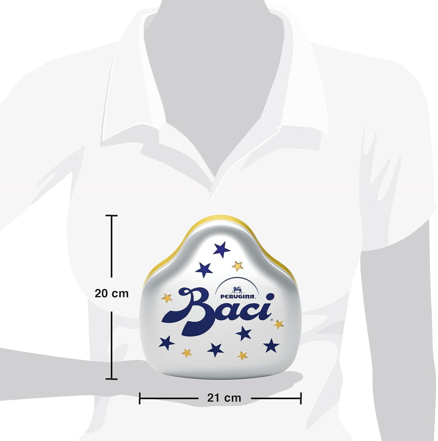 BACI PERUGINA Cioccolatini Fondenti ripieni al Gianduia, Latta Regalo Bacio 150g