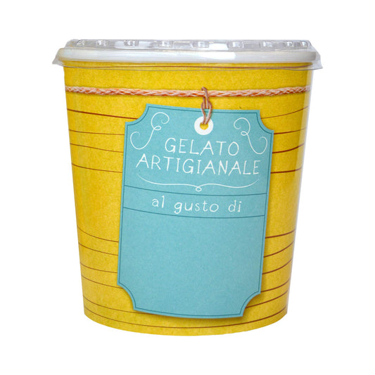 Pz 25 Barattolo per gelato 1000 cc in cartone termico + coperchio per asporto