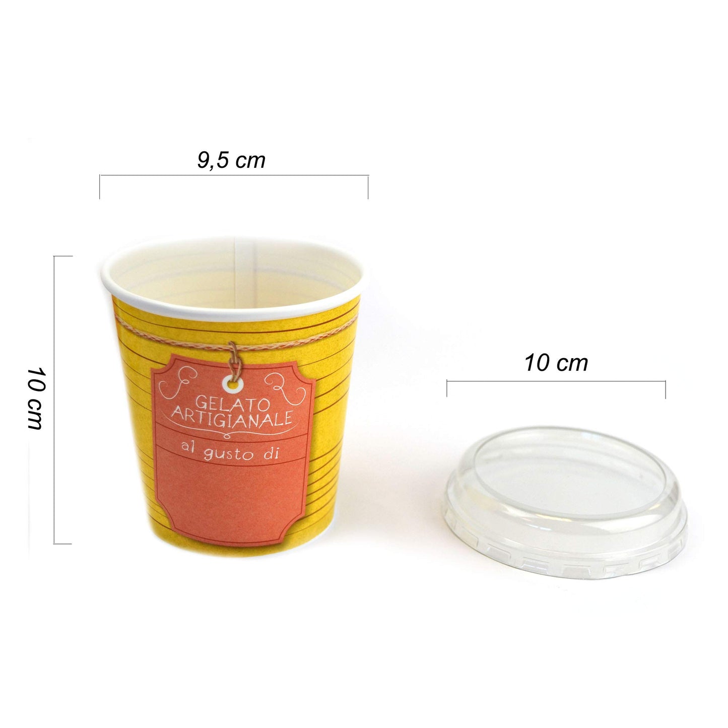 25 uds. Tarro de helado 500 cc en cartón térmico + tapa para llevar