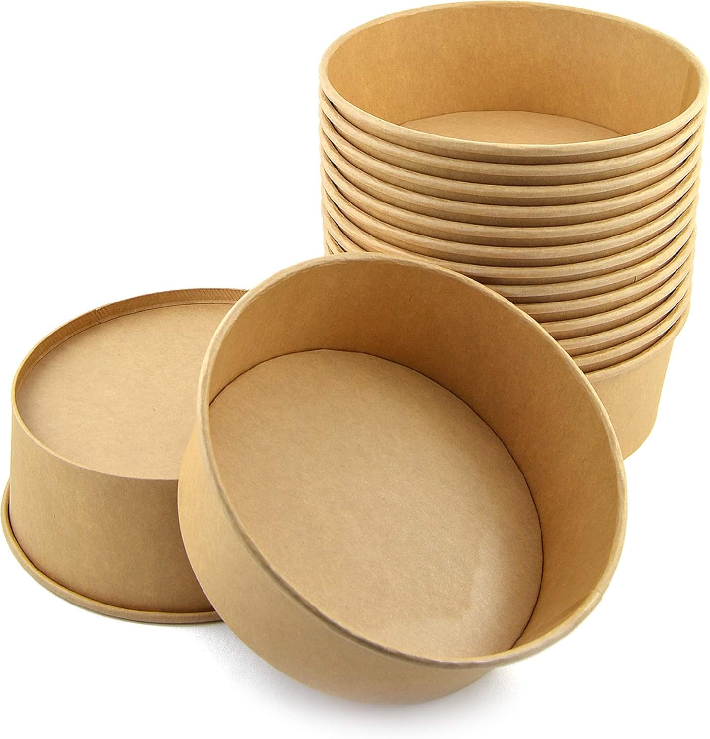 Pz 50 Insalatiera in carta per asporto di alimenti come insalate miste, verdure, riso pollo e pasta