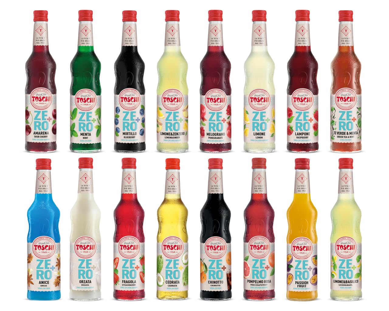 Toschi Zero+ Sciroppo Senza Zuccheri al gusto di Anice in Bottiglia di vetro da 560 ml