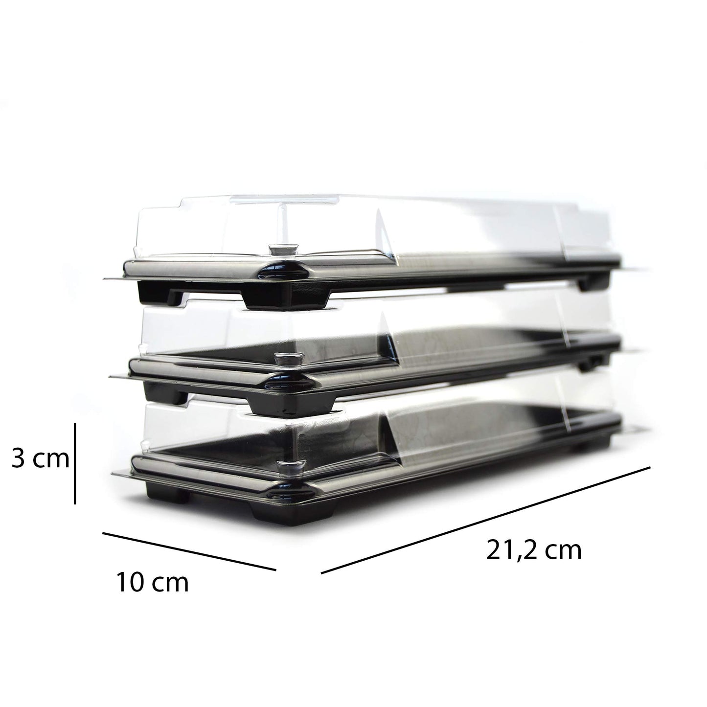 Plateau noir de 25 pièces pour sushi, sashimi, poisson idéal pour emporter d'environ 8/10 portions + couvercle