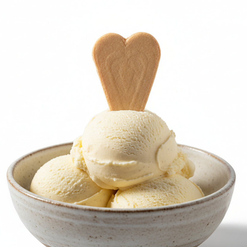Abanico de oblea de helado en forma de corazón
