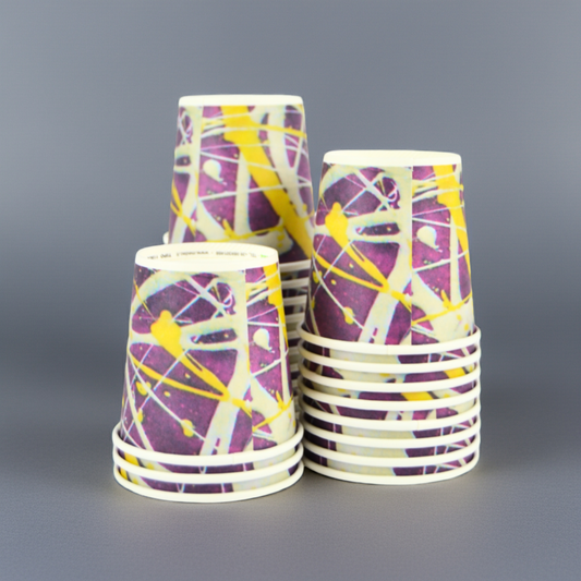 pz 100 bicchiere carta colorato decorato per caffe' cl 10 (3 oz) CELLUCUP