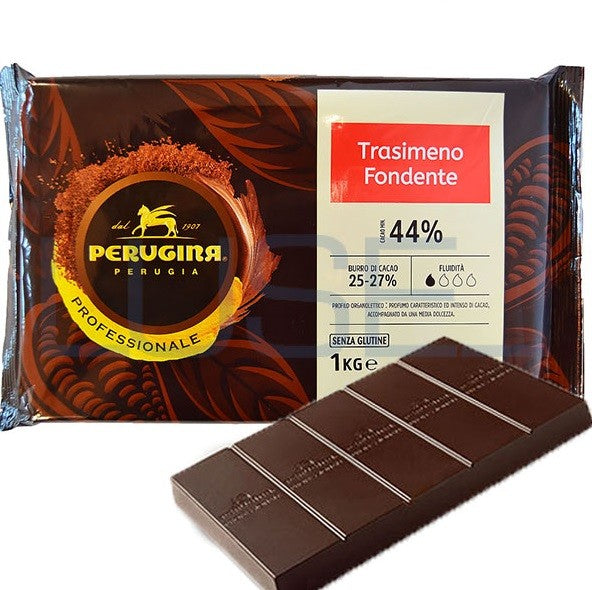 Kg 1 cioccolato senza glutine fondente Trasimeno (cacao minimo 44% burro di cacao 25-27%)