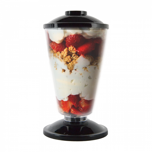 PZ 100 Elegante coppa in plastica trasparente per servire gelati, yogurt e macedonie con stile professionale