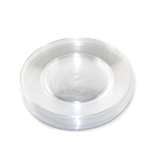 Lot de 60 petites assiettes transparentes réutilisables de 17 cm de diamètre pour apéritif dînatoire et dessert