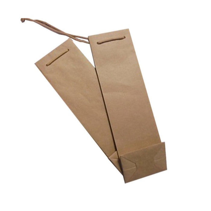 Astuccio porta bottiglia (1 bottiglie), busta in cartone con manici in spago