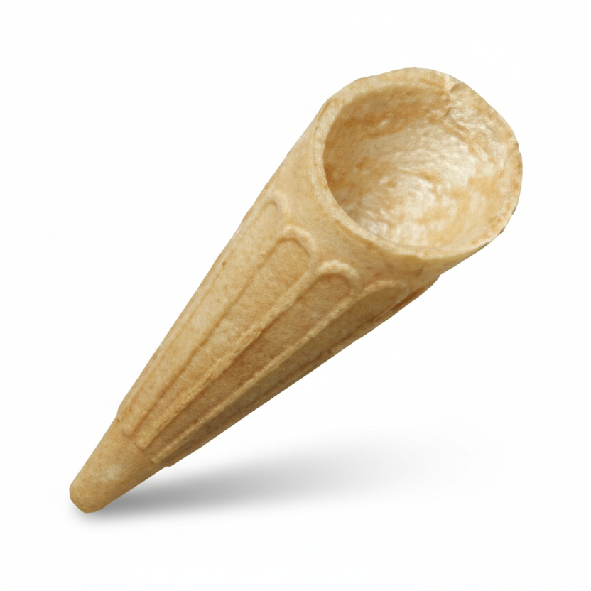 Obleas de colores con punta de cono para decorar helados