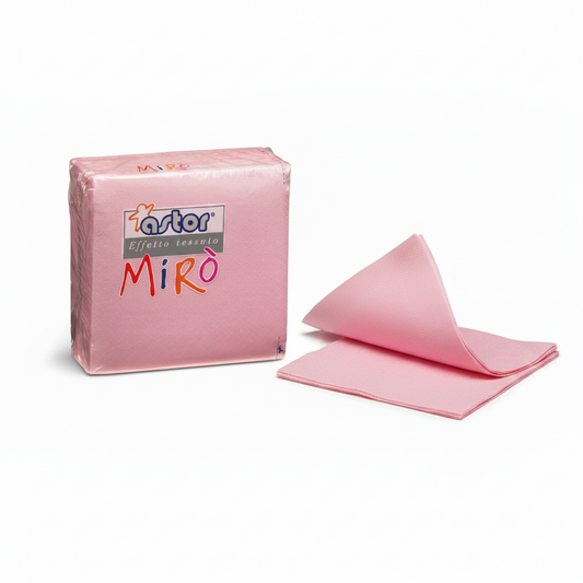 Pz 200 tovaglioli 38 x 38 MIRO' rosa per feste, catering, eventi e cene