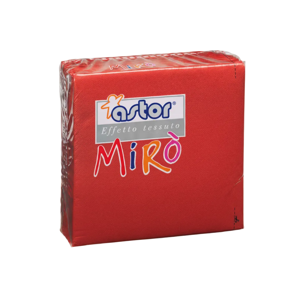 Pz 200 tovaglioli 38x38 MIRO' rosso per feste, catering, eventi e cene