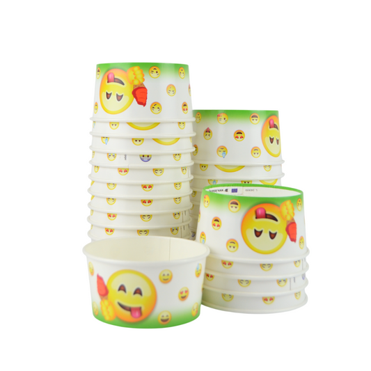 PZ 200 Coppette SMILE in carta 160 cc per gelato compostabili e biodegradibili