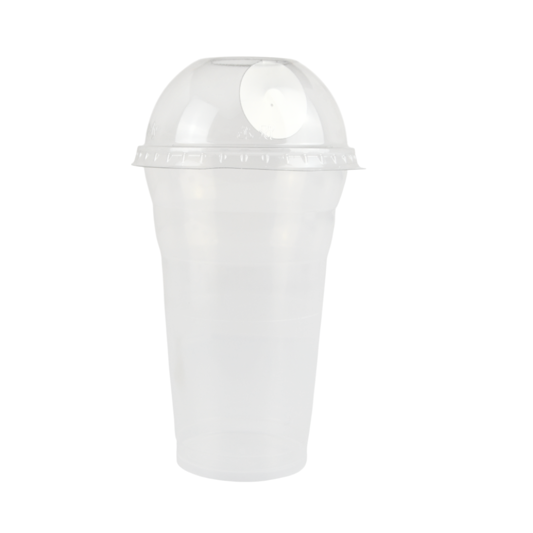 50 vasos para batidos de 500 cc, de satén suave y opaco, con tapas perforadas