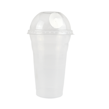 50 vasos para batidos de 500 cc, de satén suave y opaco, con tapas perforadas