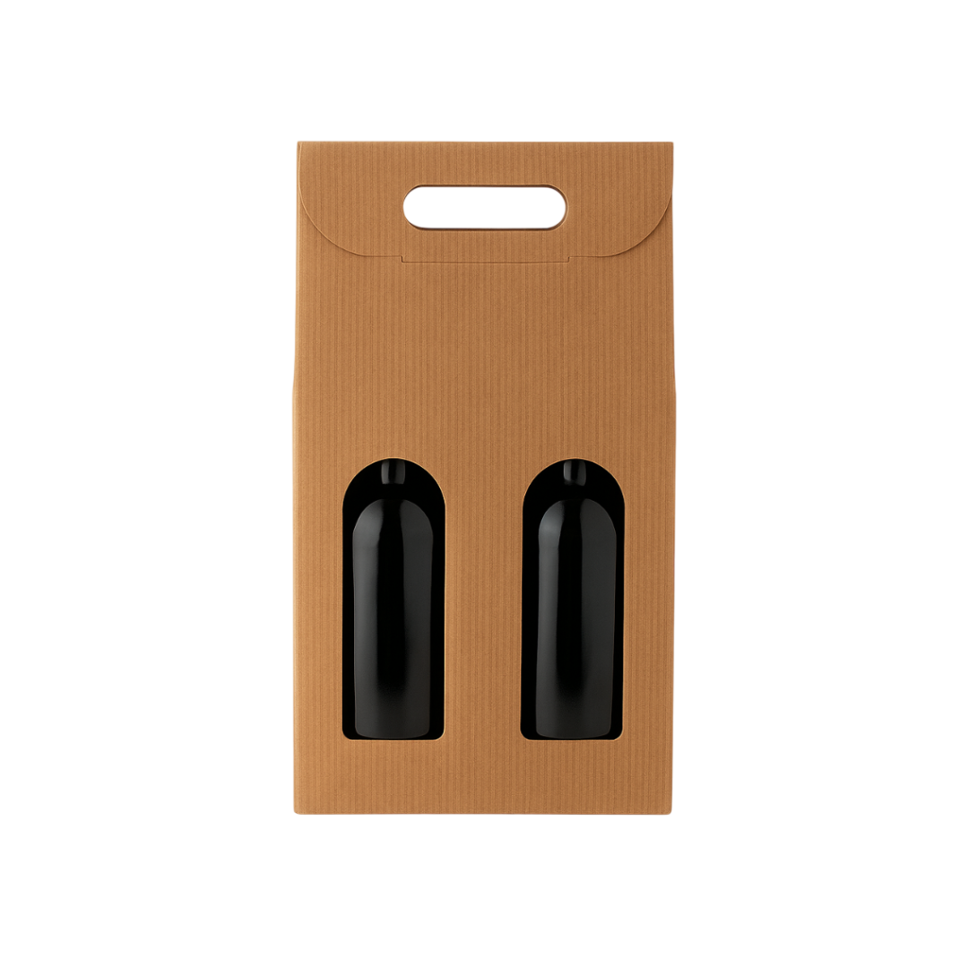 Scatola porta bottiglia (2 bottiglie) borsa in cartone ondulato box for bottles