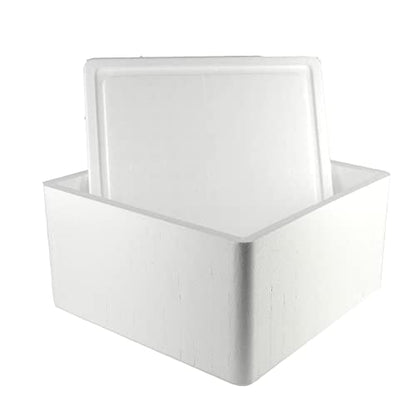 Scatola termica bianca quadrata 27 x 27 x 11 cm per asporto alimenti