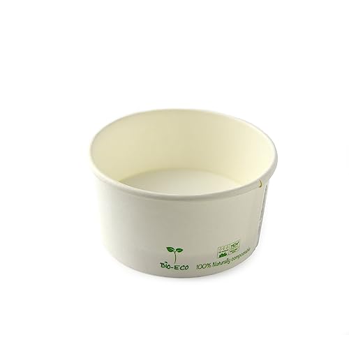 Vasos de papel compostables y biodegradables para helado PZ 250 de 80 cc
