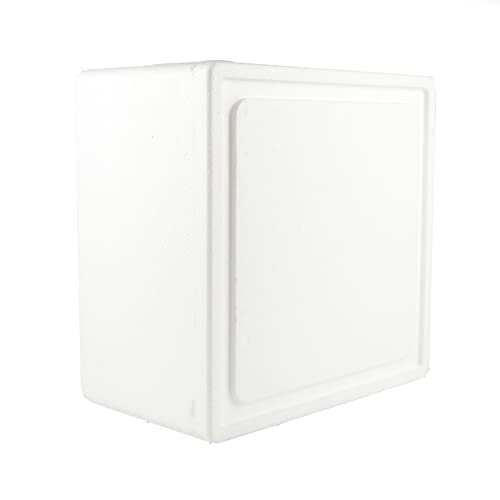 Scatola termica bianca quadrata 33 x 33 x 15 cm per asporto alimenti