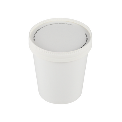 25 uds Tarro de helado de cartón térmico blanco + tapa para llevar