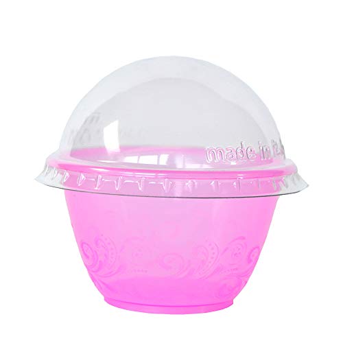 100 uds vaso pequeño 100 cc plástico transparente + tapa domo ideal para postres y mousse