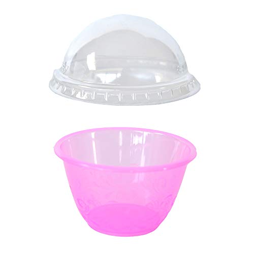 100 uds vaso pequeño 100 cc plástico transparente + tapa domo ideal para postres y mousse