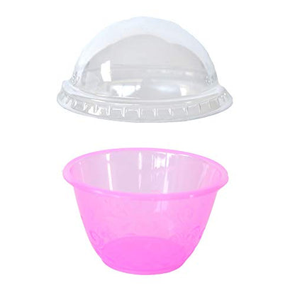 100 uds vaso pequeño 100 cc plástico transparente + tapa domo ideal para postres y mousse