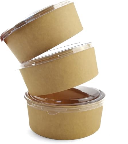 Pz 50 Insalatiera in carta per asporto di alimenti come insalate miste, verdure, riso pollo e pasta