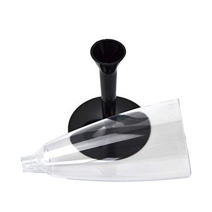 COMBO 50 flûtes + 50 verres à vin/eau à composer base noire idéal pour fêtes, événements, fêtes et apéritifs