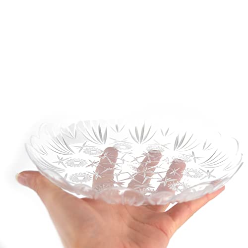 Pz 30 piattini stella trasparenti riutilizzabili diametro 18 cm per aperitivi, feste e dolci