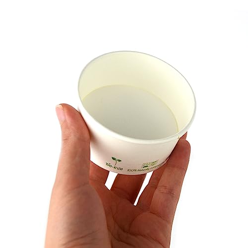 Vasos de papel compostables y biodegradables para helado PZ 250 de 80 cc