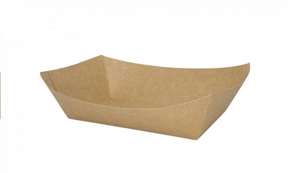 Pz 125 barchette in carta avana asporto fritture miste, patatine, pesce fritto, olive