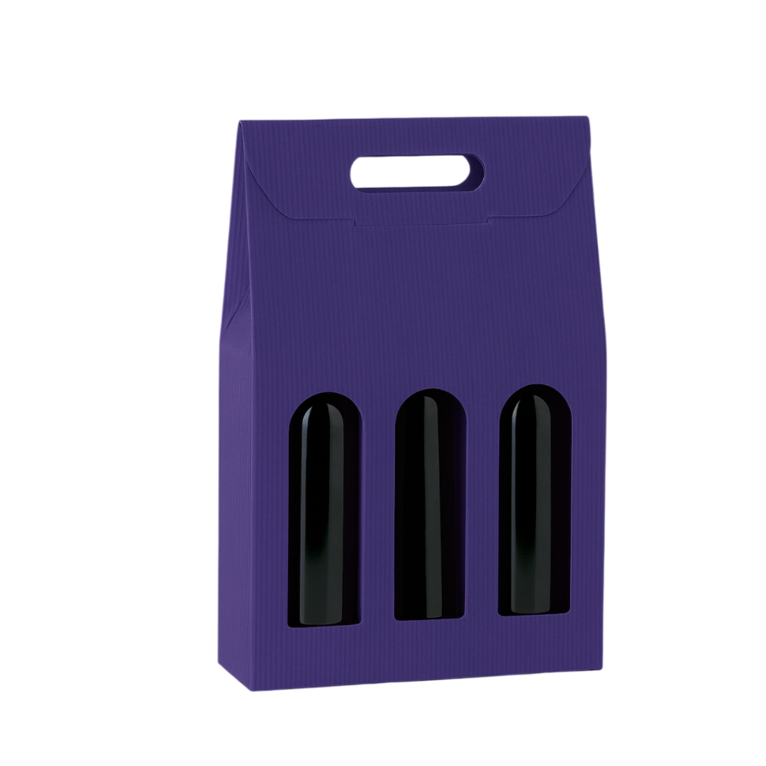 Caja porta botellas (3 botellas) caja bolsa de cartón corrugado para botellas