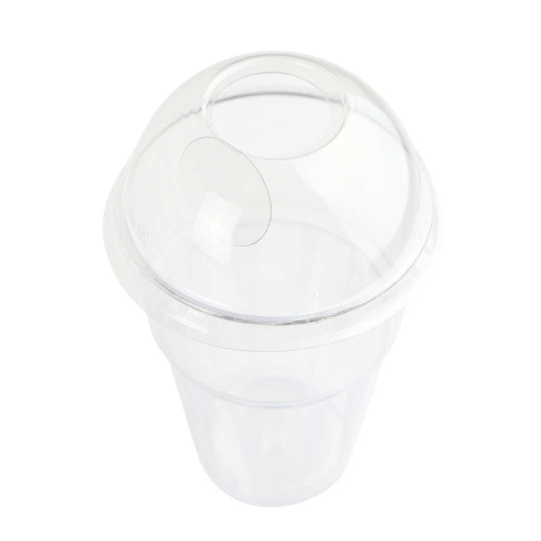 50 vasos para batidos de 500 cc, de satén suave y opaco, con tapas perforadas