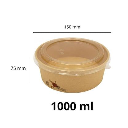 Pz 50 Insalatiera in carta per asporto di alimenti come insalate miste, verdure, riso pollo e pasta