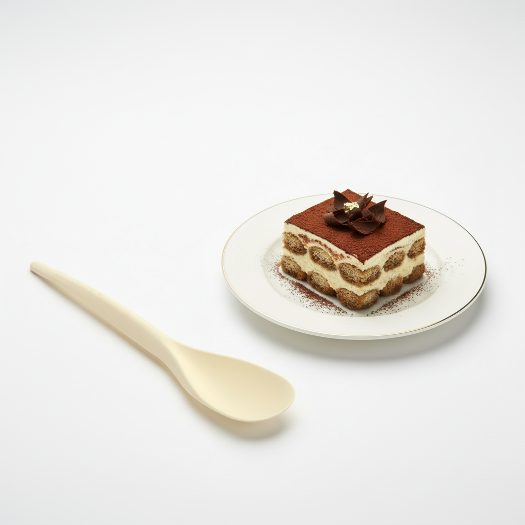pz 150 Cucchiaini monouso biodegradabili in materiale compostabile, perfetti per il servizio di gelati e dessert al cucchiaio
