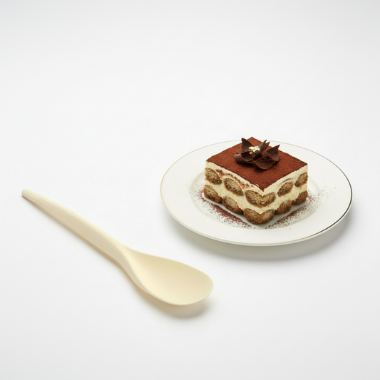 pz 150 Cucchiaini monouso biodegradabili in materiale compostabile, perfetti per il servizio di gelati e dessert al cucchiaio