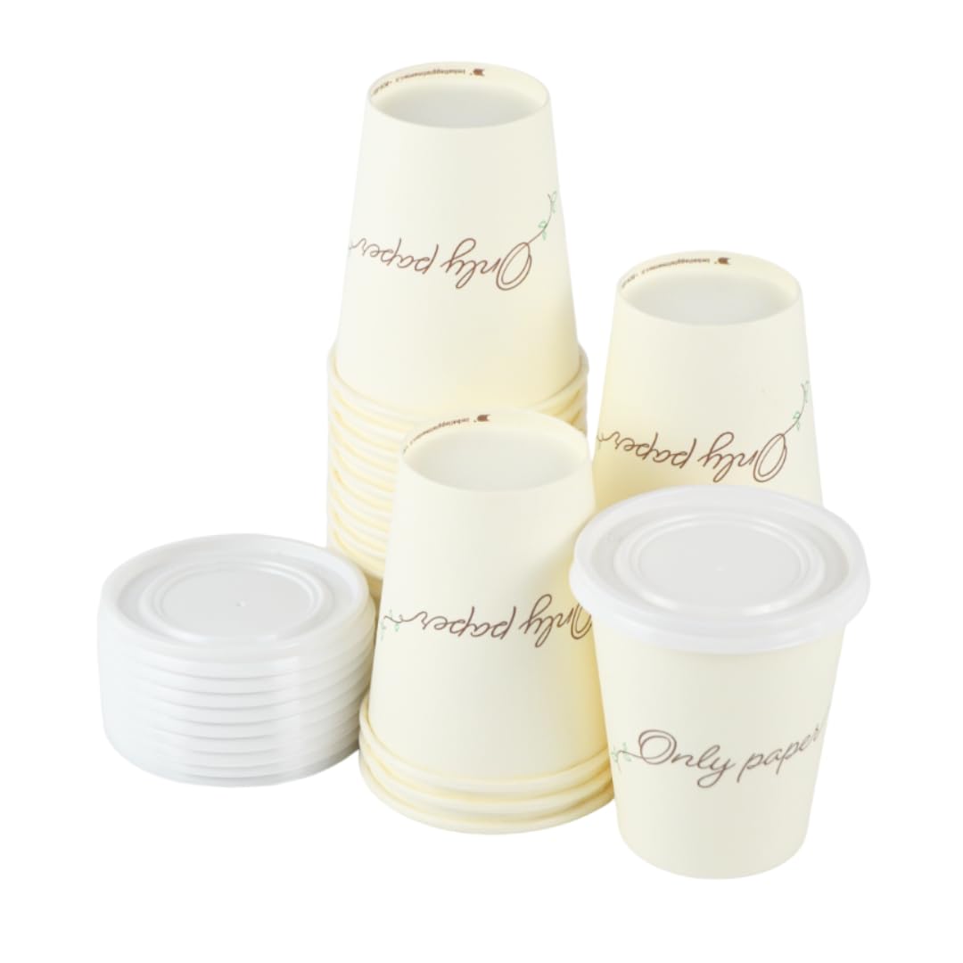 Pz 100 bicchiere 7 oz in carta bianco 200 ml per cappuccino, cioccolata calda